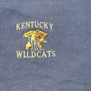 Castaways UK Kentucky Wildcats Blue Henley Shirt Men Adult short sleeve